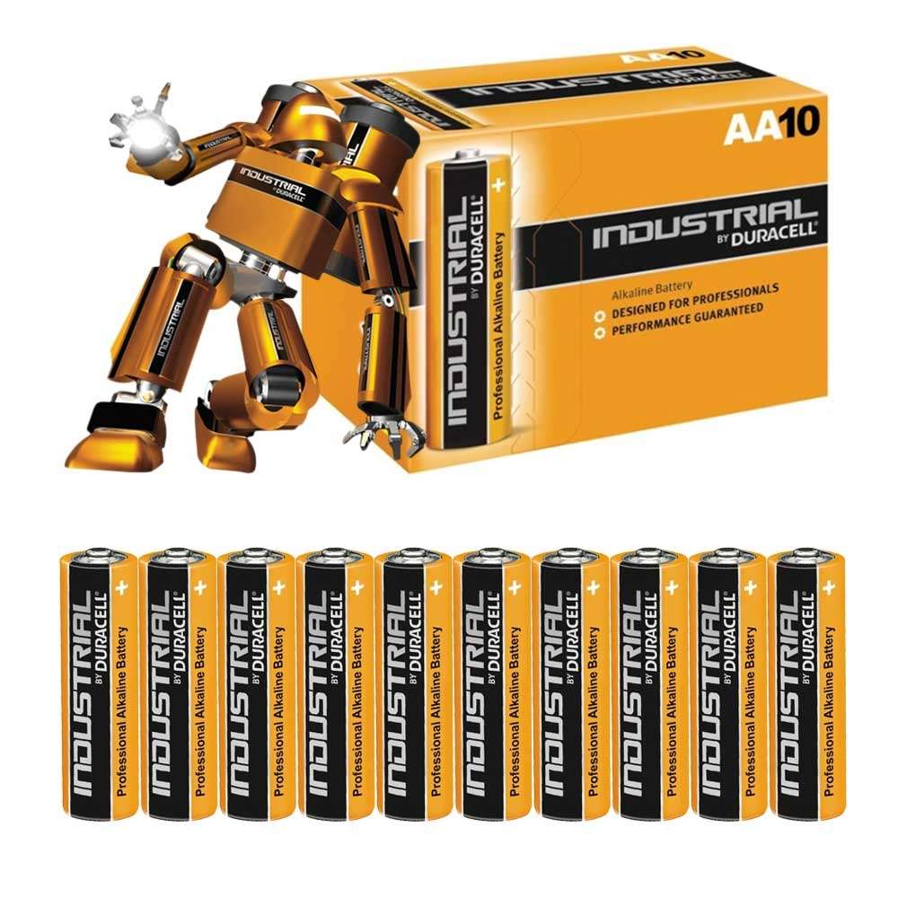 Lot de 10 piles DURACELL Industrielles AA (LR6) : achetez au meilleur prix  sur Proteclight